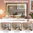 thumbnail image 4 of QinaQin Dressing Table, Led Light Mirror, Three Color Modes, Two Drawers, USB Port for Bedrooms, Girls, and Women, 4 of 7