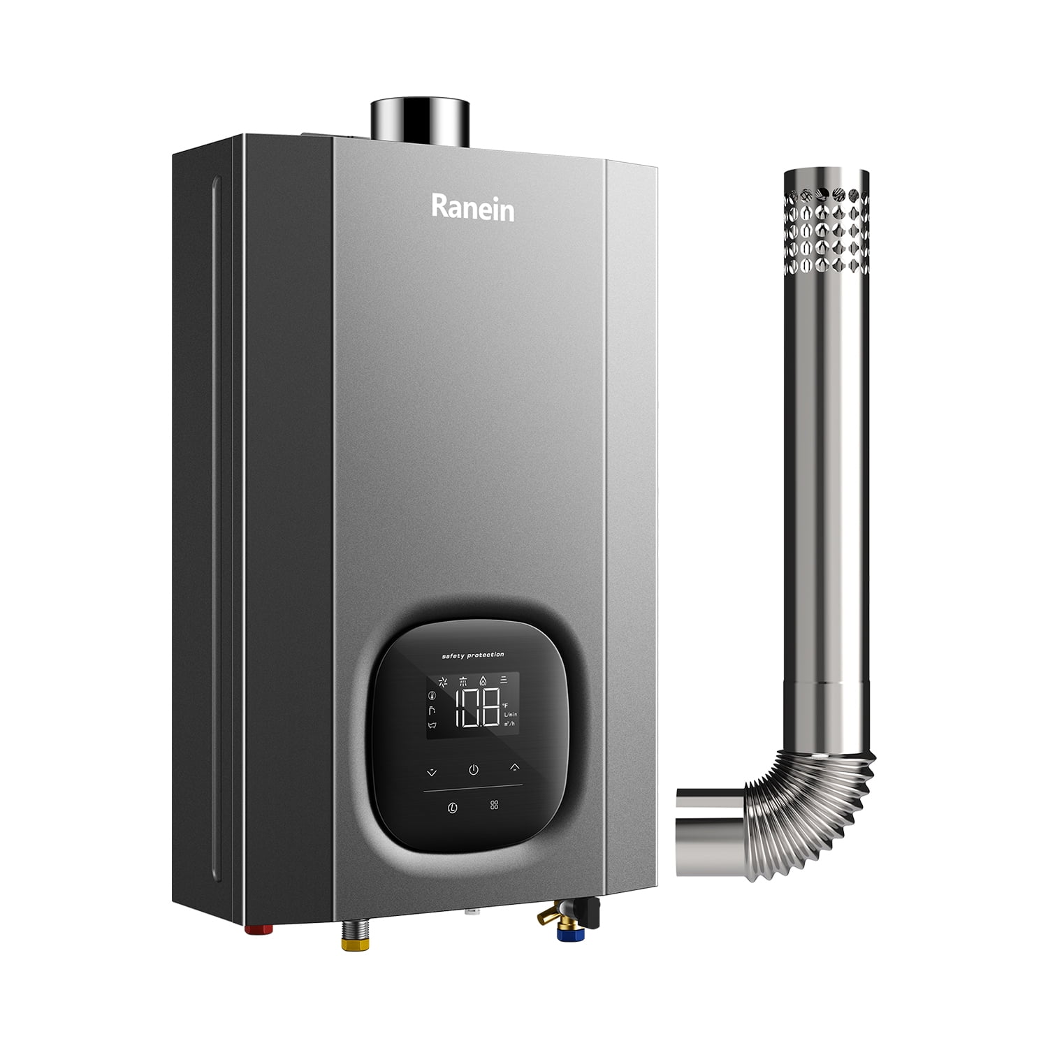 Ranein Natural Gas Tankless Water Heater for Indoor, with Vent Pipe