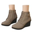 thumbnail image 3 of Bottines Mode pour Femmes avec Talon Bas Talon Compensé Plateforme Dentelle Bottines et Largeur Grand pour Femmes Confortables Chaudes Élégantes Talon pour Femmes Dentelle pour Femmes, 3 of 6
