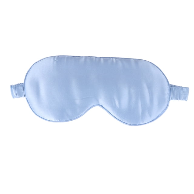 EeaseCA Natural Silk Blindfold Sleeping Eye Patch Adjustable Silk Blinder Shading Eye Patch Light Blue