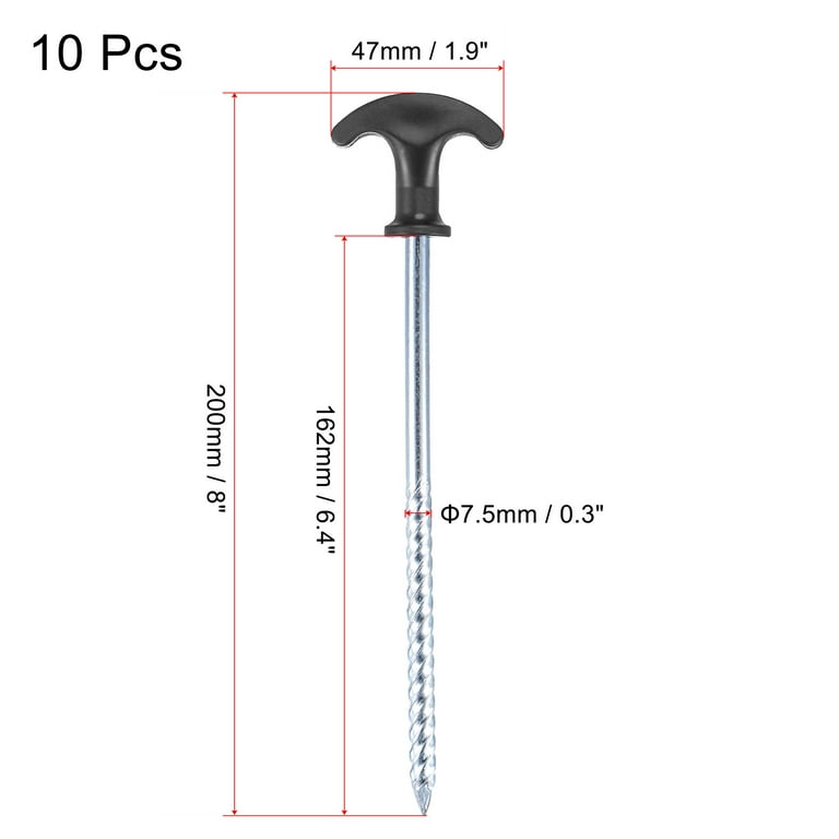 Tent clearance peg screws