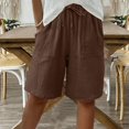 thumbnail image 4 of Diufon Beach Shorts for Women Elastic Waist Drawstring Loose Wide Leg Shorts Knee Length Summer Casual Clothes, 4 of 9