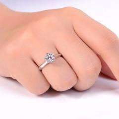 - ON SALE - Juliette 1CT Round Cut IOBI Simulated Diamond Solitaire Ring 6 / Platinum