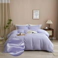 thumbnail image 1 of Duvet Cover Light Purple Stripes Girls Bed Cover Solid Color Comforter Cover, 1 of 6