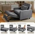 thumbnail image 5 of Furmax Adjustable Sofa Chair Bed Convertible Sleeper Sofa Chair 3 in 1 for Living Room,Black, 5 of 7