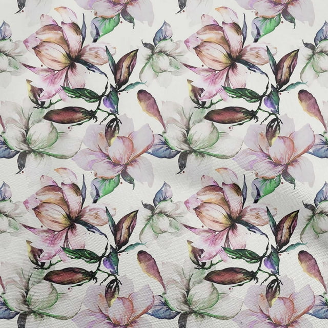 oneOone Rayon Rust Brown Fabric Leaves & Clover Sewing Material Print Fabric By The Yard 56 Inch Wide