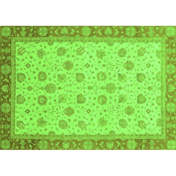 Ahgly Company Indoor Rectangle Abstract Green Modern Area Rugs, 3' x 5'