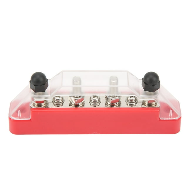 Barre d'Alimentation Marine, Bloc de Jonction à 4 Puissances Stable 48V 150A 7 Voies avec Couvercle pour Bateaux pour RVs Rouge