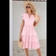 thumbnail image 4 of Vestido de Verano para Mujer, con Mangas con Volantes y Escote en V, Midi, Rosa, Talla XL, 4 of 6