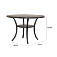 thumbnail image 6 of Benjara 48" Round Wood Dining Table with Flared Legs- Gray, 6 of 7