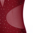 thumbnail image 7 of TiaoBug Women's Sleeveless Ballet Dance Leotard Shiny Rhinestone Gymnastics Bodysuit Dancewear Burgundy S, 7 of 7