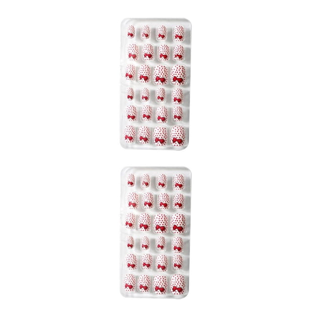 Soidarity 1 Juego de uñas para niños, estilo cuadrado de longitud media, cubierta completa mate, suministros de salón artificiales, Kit de manicura Catorce 2piezas Soidarity CBP378828