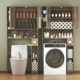 thumbnail image 6 of Timagebreze Farmhouse Over-Toilet Cabinet with 2 Barn Doors, 10 Adjustable Shelves & Tissue Holder,Bathroom Storage,Grey, 6 of 7