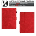thumbnail image 4 of Case for Amazon Kindle Fire HD8 / HD8 Plus 2020/2022/2024, Embossed PU Leather Folio Stand Cover Drop Protective with Auto Wake/Sleep & Card Slots & Pen Holder - Red, 4 of 5