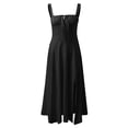 thumbnail image 5 of Vestido largo sin mangas y sin espalda con corte en A para mujer - Color liso, poliéster, para fiestas de verano y ocasiones formales, 5 of 5