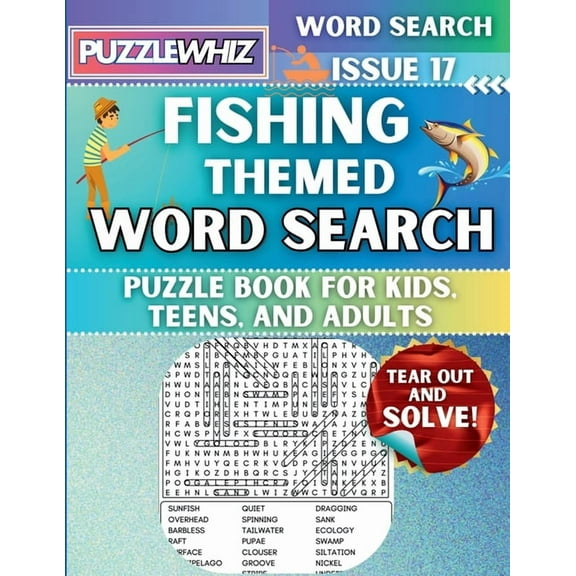 Themed Word Search Puzzles Fishing - Themed Word Search - Fun & Educational Puzzles for Kids, Teens, and Adults (Large Print Edition): Featuring En, Book 2, (Paperback)