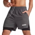 thumbnail image 1 of Gym Short Con Licra Deportiva 2 En 1 Correr Calidad Asrv Bk, 1 of 8