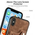thumbnail image 3 of Wallet Case for iPhone X / XS, Ring Holder Kickstand Retro Premium Leather Credit Card Holder [ RFID Blocking ] Case with Wrist Strap Back Magnetic Clasp Flip For iPhone X / XS, Brown, 3 of 14