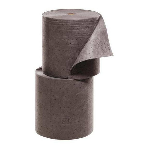 Pig Sorbent Roll, 40 gal, 15 in x 300 ft, Universal, Gray, 2 PK MAT246