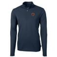 thumbnail image 2 of Men's Cutter & Buck Navy Chicago Bears Throwback Logo Virtue Eco Pique Recycled Quarter-Zip Big & Tall Pullover Top, 2 of 3