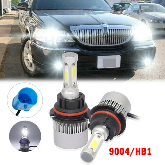 For Lincoln Town Car 1990-1994 6000K 2PC 9004 LED Headlight High/Low Beam Bulbs