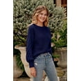 thumbnail image 4 of DOPI Women's Pullover Sweater Casual Long Sleeve Crewneck Loose Chunky Knit Jumper Tops, 4 of 8