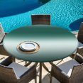 thumbnail image 6 of Turquoise Ombre Round Tablecloth 55-60 Inch Round Fitted Table Cloth with Elastic Edge, Contemporary Abstract Gradient Waterproof Table Cover Protector for Outdoor Picnic Party Dining, 6 of 9