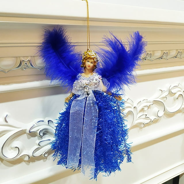 7.5In Christmas Tree Topper Fairy Angel Christmas Tree Pendant Fabric Angel Christmas Tree Topper For Christmas Decorations Tree Ornament