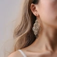 thumbnail image 4 of Boho Fashion Multi Layer Leaf Tassel Dangle Earrings for Women Gold Silver Plated Leaves Pendant Earrings Ear Hook Jewelry Gifts, 4 of 4