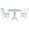 thumbnail image 3 of International Concepts 3 Piece Drop Leaf Round Wood Dining Set in White, 3 of 4