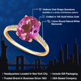 thumbnail image 3 of Gem Stone King 10K Yellow Gold Pink Mystic Topaz and White Diamond Engagement Ring for Women | 3.37 Cttw | Oval 10X8MM | Gemstone November Birthstone | Size 6, 3 of 7