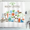 thumbnail image 1 of Ambesonne Fitness Shower Curtain, Colorful Wellness Themed, 69"Wx75"L, Multicolor, 1 of 3