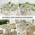 thumbnail image 7 of Round Fitted Tablecloth with Elastic Edges Fits 36"-44" Round Tables Pioneer Colorful Floral Waterproof Table Cover Washable Indoor and Outdoor for Party Kitchen Dinner Banquet Patio Picnic, 7 of 7