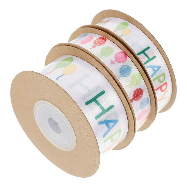 3 Rolls Birthday Ribbons Birthday Gift Wrapping Riband Gift Package Ribbons