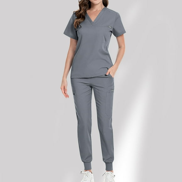 Baikeli Cheap Suits for Women Two Piece Outfits for Women Plus Size Suits Fitted Crew Neck Tops High Waist Pants Matching Tracksuit with Pockets Travel Clothing Set for Women