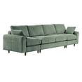 thumbnail image 4 of Modern Olive Green Corduroy Modular Sectional Sofa Set – U/L-Shaped Convertible, 6-Seater with Contoured Cushions & Oversized Footstool for Small Spaces, 4 of 9