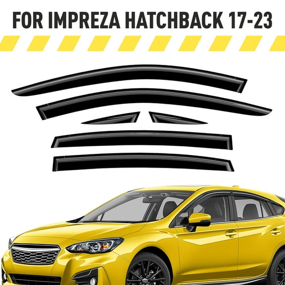 AEROGUYS Extra Durable Window Deflectors Tape-On Window Visors Rain Guards Fit for Subaru Impreza 2017-2023 Hatchback, Sun Visors, Wind VentVisors, Exterior Car Accessories - 6 pcs. AG0689