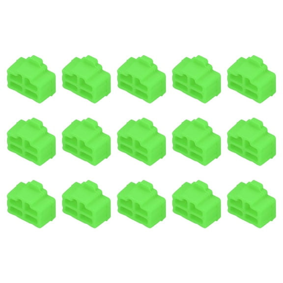15pcs RJ45 Port Duct Covers Caps Plugs Protector for Laptop PC Ethernet RJ45 Female Plug, Green