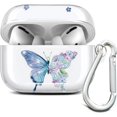 thumbnail image 1 of AmPm AirPods Pro Case Cover, Butterfly Clear Case Cute Protective Soft Shockproof Cover with Keychain for Women Girls Compatible with AirPods Pro Wireless Charging Case - Cactus Purple, 1 of 7