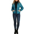 thumbnail image 2 of INSPIRE CHIC Women's Puffer Jacket Stand Collar Lightweight Hooded Zip Up Jacket M Lake Blue, 2 of 6
