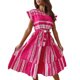 thumbnail image 1 of Guardurnaity Vestido estampado para mujer, jersey de cuello redondo, moda Primavera Verano, vacaciones en la playa, viaje, ropa y cómoda para mujer Vestidos Rojo Guardurnaity AP016570-02, 1 of 1