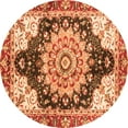 thumbnail image 1 of Ahgly Company Indoor Round Geometric Orange Traditional Area Rugs, 3' Round, 1 of 4