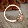 thumbnail image 5 of Trilogy Three Stone 1.10 carat Real Morganite and Man made diamond moissanite Engagement Ring Sterling Silver with 18k Gold Plating, 5 of 5