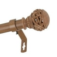 thumbnail image 3 of 1" Dia Faux Wood Curtain Rod 28-48 inch with Heinrich Finials - Chestnut, 3 of 3