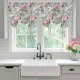 thumbnail image 4 of Vintage Spring Floral Balloon Curtains 63 Inch Length for Living Room/Bedroom, Botanical Summer Pink Green Rod Pocket Privacy Door Curtains Decorative Tie Up Shade for Window 52"x63", 4 of 8
