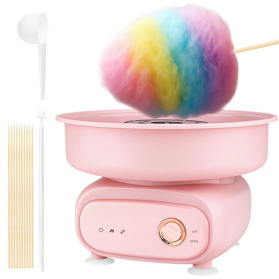 TINANA Pink Cotton Candy Machine for Kids, 500W Vintage Candy Floss Maker, 30cm Bowl, Home & Party Gift