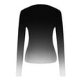 thumbnail image 5 of Luxalzxs Women's Fashion Casual Long Sleeve Gradient Color Round Neck T-Shirt Basic Y2K Tight Slim Fit Workout Yoga Shirt, 5 of 5
