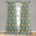 thumbnail image 5 of Ambesonne Flower Curtains, Retro Roses on Stripes, Pair of 28"x84", Multicolor, 5 of 5