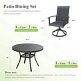 thumbnail image 5 of Vicllax 5-Piece Outdoor Patio Dining Set, 41-Inch Round Outdoor Table with Umbrella Hole and 4 Swivel Patio Chairs, Outdoor Furniture for Backyard, Garden, Deck & Porch, 5 of 9