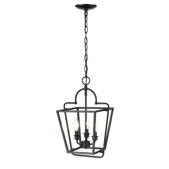 3236-MB Millennium Lighting 3 Light Pendant-17 Inches Tall and 12 Inches Wide-Matte Black Finish -Traditional Installation